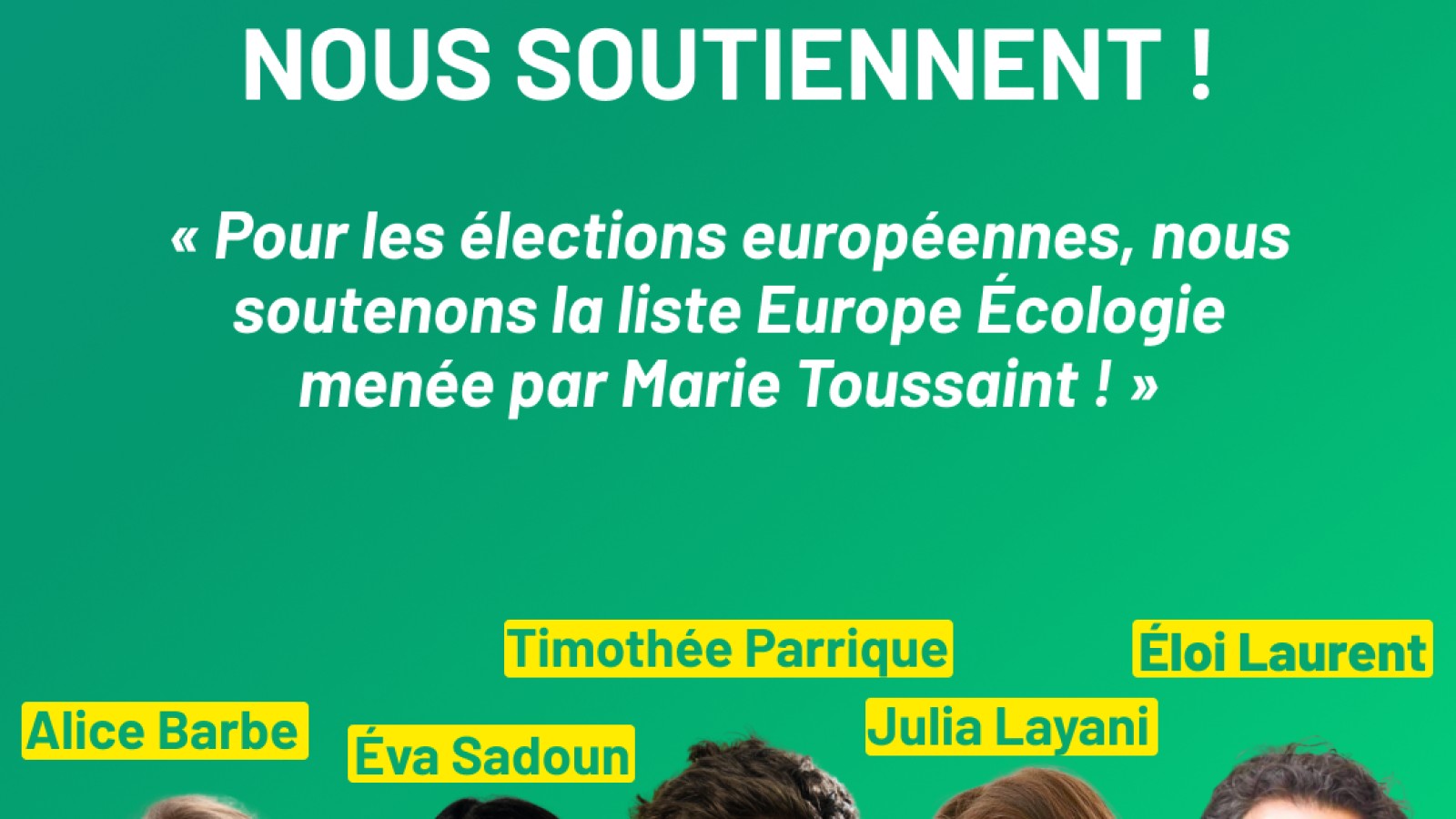 Illustration de l'actualité Pour les élections européennes, nous soutenons Marie Toussaint et les écologistes !