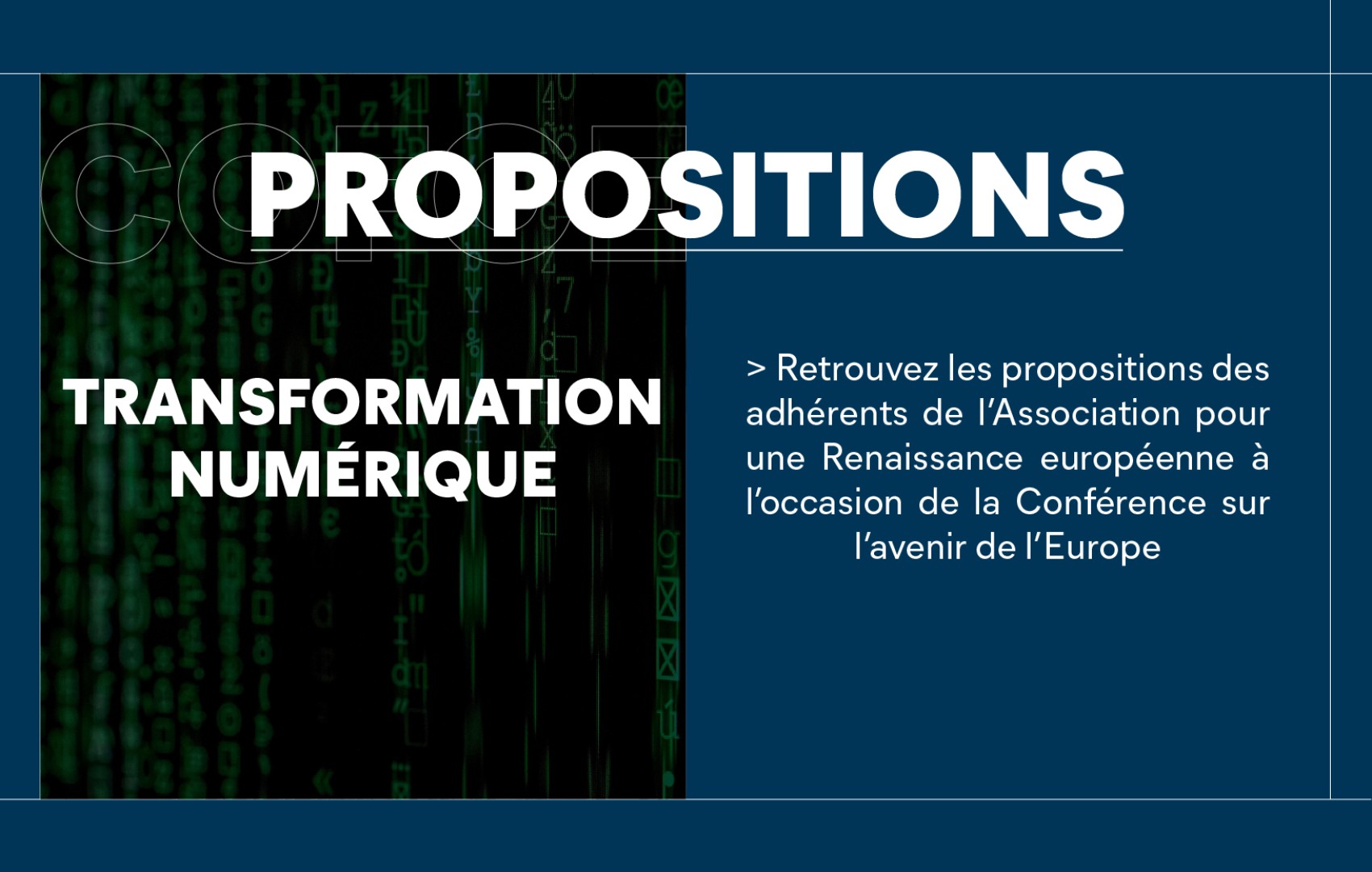 COFOE – Transformation numérique – Retour sur les propositions des adhérents des associations Pour une Renaissance européenne